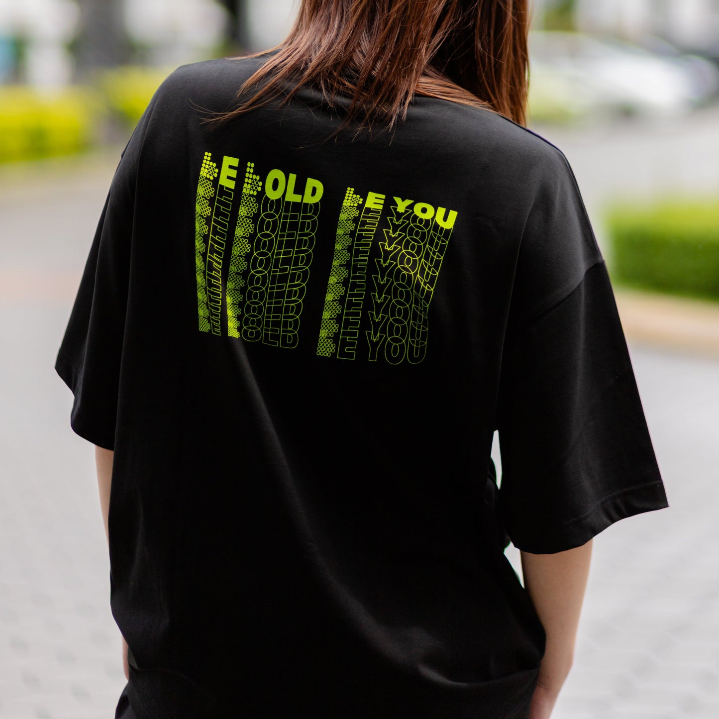 Bbyte.co Bold Waves Regular Tee | Oversized Tee | Black | 100% Cotton